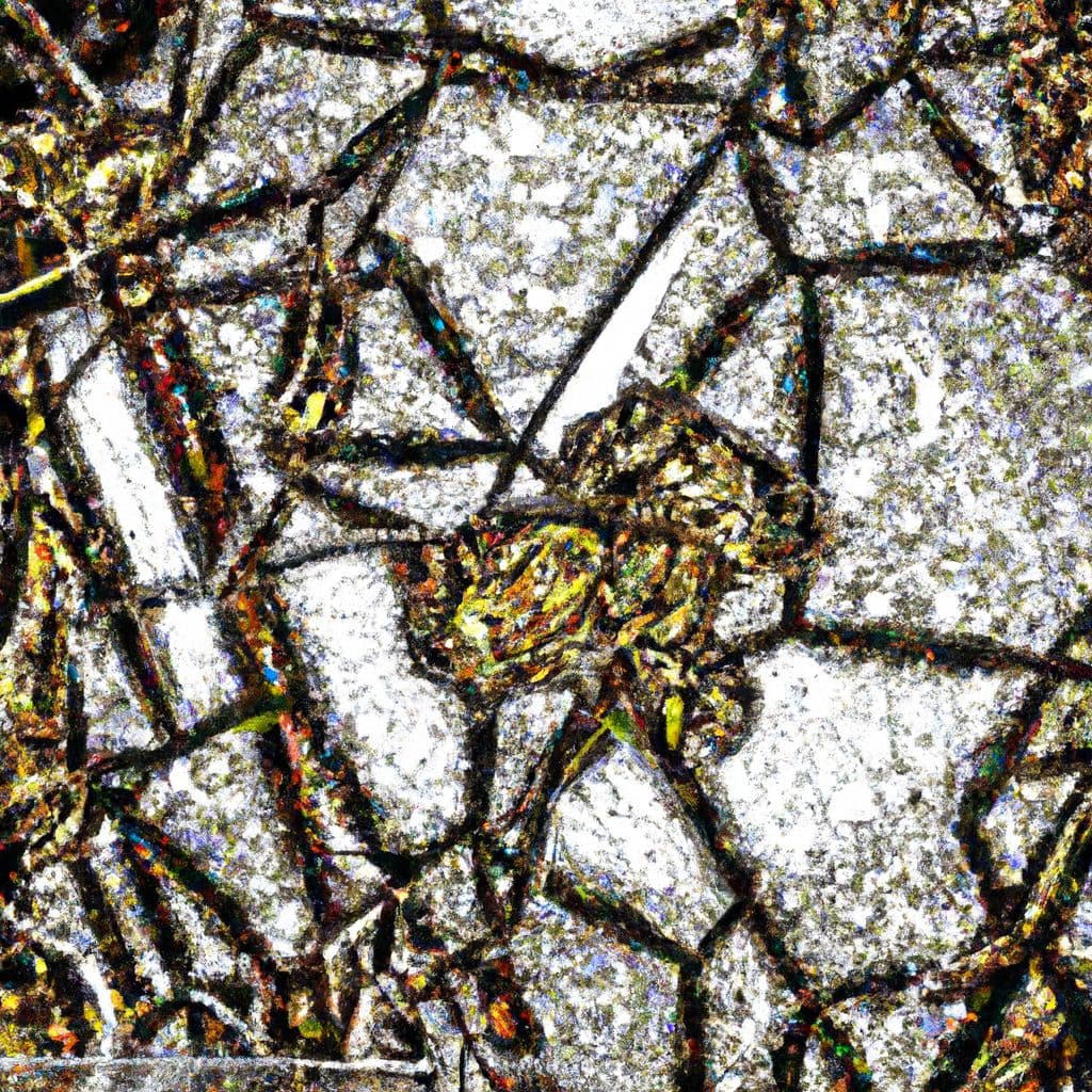 Digital art, A group of individuals cautiously stood on the ground, their eyes fixated on a deep hole while one of them prodded it with a long stick, only to witness an enormous spider emerge and swiftly snatch the stick, dragging three individuals upwards into the hole, leaving the rest in a state of panicked disbelief, until the dream abruptly ended.