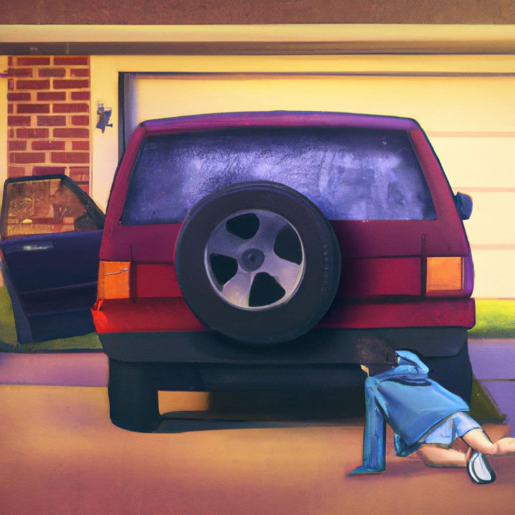 Digital art, A scared child desperately tries to warn their oblivious family of a determined robber attempting to break into their car, but no one pays attention until it's too late.