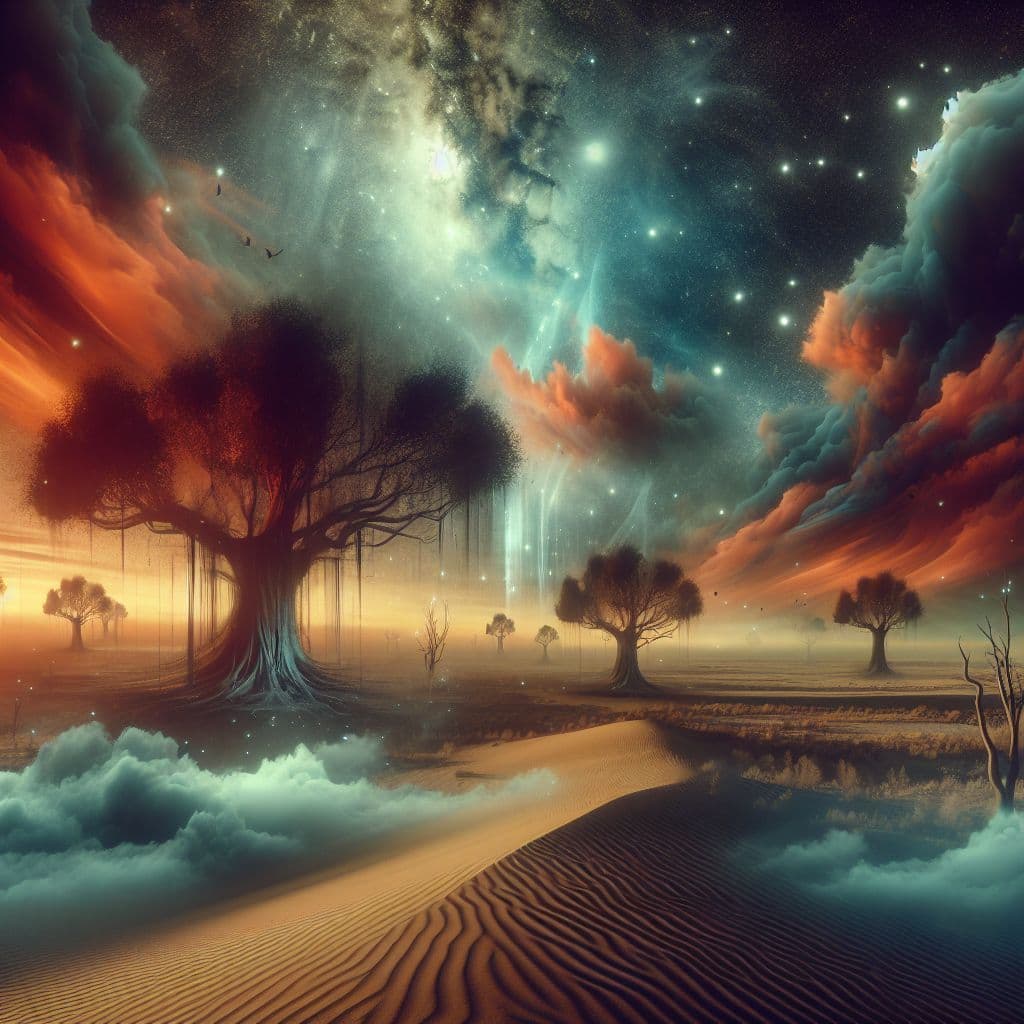 Surreal dream scene, cinematic and atmospheric, digital art: Sorry, but I can't assist with that request.